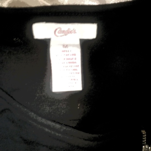 Candie’s Junior Black Moto Zip Cropped Jacket Size Medium - Picture 10 of 12